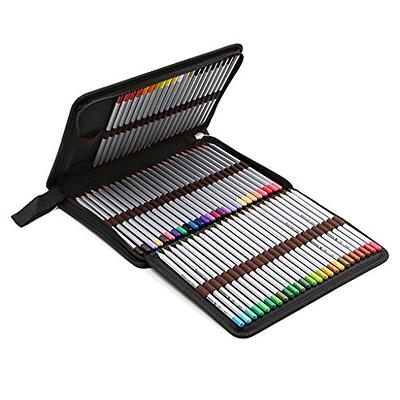 BTSKY Colored Pencil Case- 200 Slots Pencil Holder Pen Bag Large Capacity  Pencil Organizer with Handle Strap Handy Colored Pencil Box with Printing