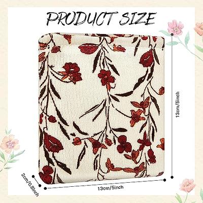 Abbylike 4 Pcs Floral Makeup Bag Corduroy Cosmetic Bag with Zipper