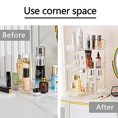 KSDSOAM 3 Tiers Bathroom Countertop Organizer, Cosmetics Skincare Organizer Holder for Perfume, Bathroom Organizers and Storage for Dresser Vanity