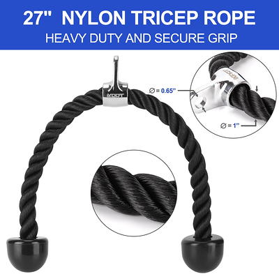 Heavy Tricep Rope Cable Attachments Cable Machine Accessories for Home Gym,  Nylon Tricep Rope for Cable Machine Attachments, Pulley System Attachment