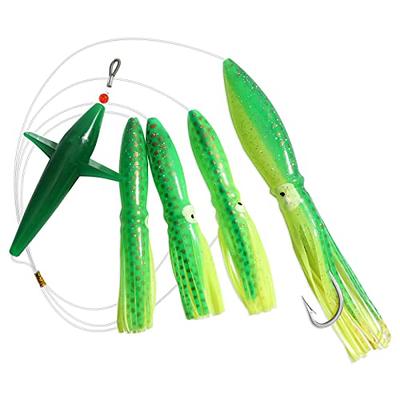 Saltwater Trolling Fishing Lures Daisy Chain Squid Octopus for Fishing with  Rigged Hook 8/0 for Mahi, Tuna, Wahoo and Big Game Fish (Green) - Yahoo  Shopping