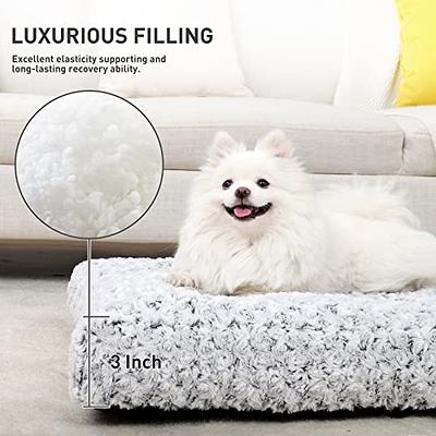 Washable Dog Bed Deluxe Plush Dog Crate Beds Fulffy Comfy Kennel Pad  Anti-Slip Pet Sleeping Mat for Large, Jumbo, Medium, Small Dogs Breeds, 35  x