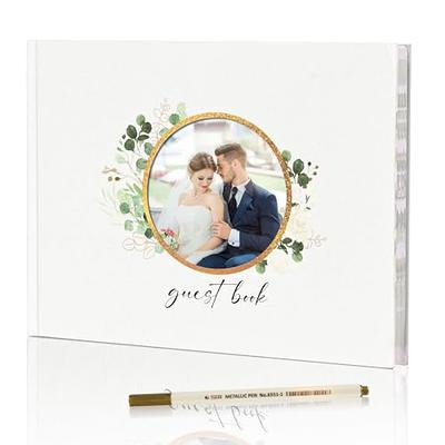 Wedding Guest Book - Personalized Polaroid Guest Book for Wedding with Pen  120 Pages Hardcover 8 x 10, Good as Wedding Scrapbook & Reception