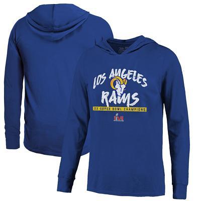 Men's Boss x NFL White/Royal Los Angeles Rams Touchdown Pullover Hoodie Size: Medium