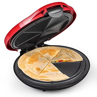 Taco Tuesday Deluxe 10-inch 6-Wedge Electric Quesadilla Maker with Extra  Stuffing Latch, Red - Yahoo Shopping