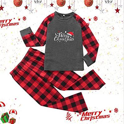 Pijamas A Juego Para La Familia Christmas Pajamas for Family 2023 Xmas Pjs  Matching Sets Funny Elk Plaid Christma Pajama Family Holiday Sleepwear Set