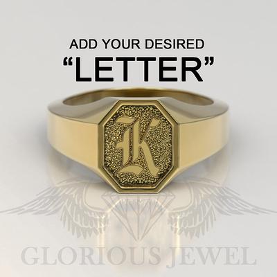 Minimalist Style Letter Ring 18k Plated Made Stainless Steel - Temu