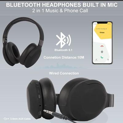 Uliptz Wireless Bluetooth Headphones, 65H Playtime, 6 EQ Sound Modes, HiFi  Stereo Over Ear Headphones with Microphone, Foldable Lightweight Bluetooth