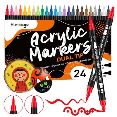 DEYONI 26 Colors Dual Tip Acrylic Paint Pens Markers,with Brush Tip and  Fine 1mm Tip,Paint Markers for Rock Painting, Ceramic, Wood, Plastic,  Scrapbooking,Card Making,DIY Crafts,art supplie - Yahoo Shopping