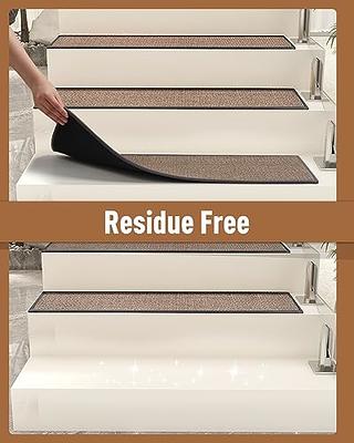 MATAHUM Stair Treads for Wooden Steps Indoor Non-Slip Carpet Peel and Stick  Stair Treads, 8x30 Runner Rug Slip Resistant for Dogs Kids and Elders