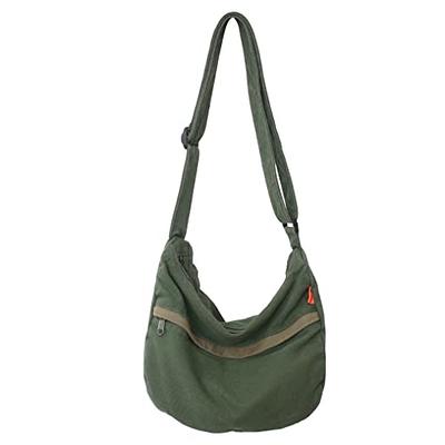 Canvas Messenger Bag Large Hobo Crossbody Bag With Multiple