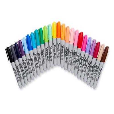 Sharpie Permanent Markers, Ultra Fine Point, Assorted Colors, 24 Count