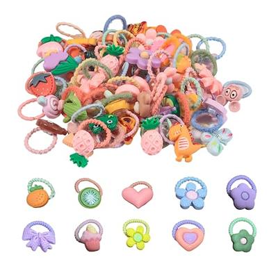 18Pack Cute Animal Candy Hair Clips Girl's Hair Bows Flower Color Ties  Cartoon Elastic Hair Accessories Ponytail Holder Hair Pins for Girls Kids