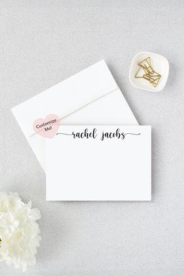Script Personalized Stationary Cards Set, Elegant Flat Notecards, Script Stationery  Set for Women for Her Gift, Personalized Gift for Her 