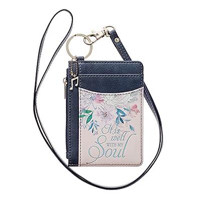  Key Chain ID Card Wallet, Fun Premium Acid Wash Hair On  Cowhide, Business Card Holder, Keep Cards Secure, Clip Inside Large Purse  to Grab & Go (Black/White - Gold Acid Wash) 