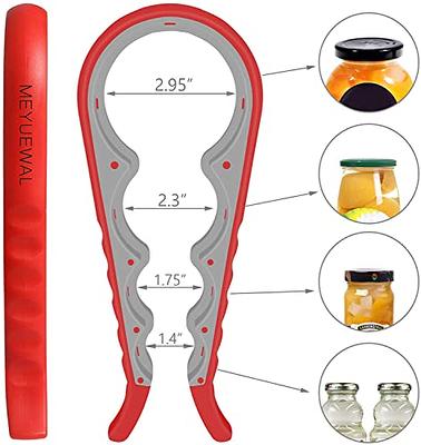 Jar Opener for Weak Hands, Easy Twist Jar Opener For Seniors with Arthritis,  5 in 1 Multi Function Bottle Opener Lid Opener For Arthritic Hands with Non  Slip Rubber Jar Gripper Pad (