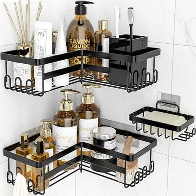 Posyla Shower Caddy, 5 Packs Organizers with 3 Shelves 2 Soap