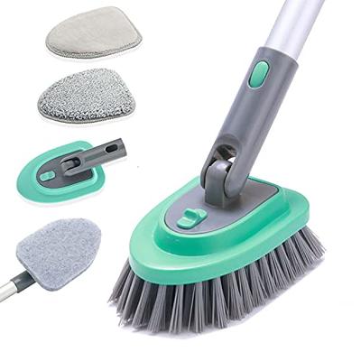 YONILL Grout Brush with Long Handle - Heavy Duty Grout Cleaner Brush for  Tile Floors, Swivel Stiff Bristles Grout Scrubber Cleaning Tool, Floor  Scrub