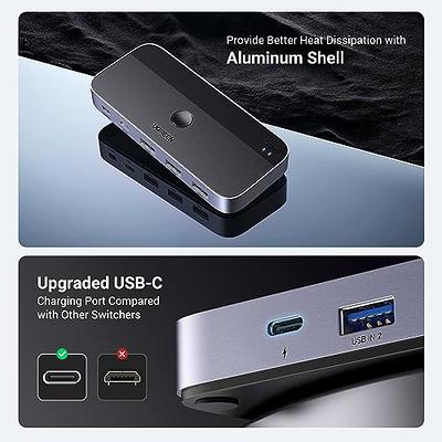 UGREEN USB 3.0 Switch 2 Computers Sharing USB C & A Devices, 4 Port USB  Switcher