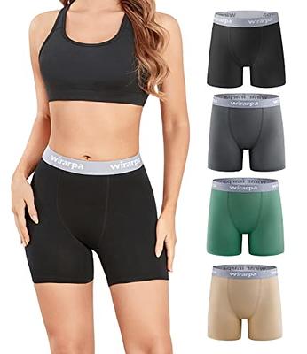 wirarpa Women's Cotton Boy Shorts Underwear Anti Chafing Soft Biker Short  Plus Boy Shorts Panties 4 Pack