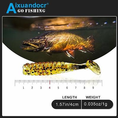 16 Pieces Fishing Lures For Bass Trout Walleye Paddle Tail Swimbaits Fishing  Worms For Freshwater And Saltwater Fishing 5cm - Yellow