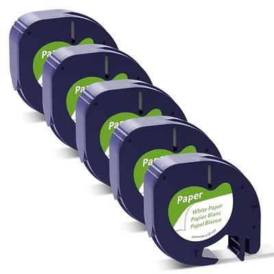 DYMO LetraTag - Plastic Labels 12mm x 4m, Black on Green