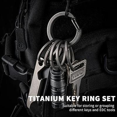 J452 Titanium Carabiner Clips with Titanium Rings,Key Chain for