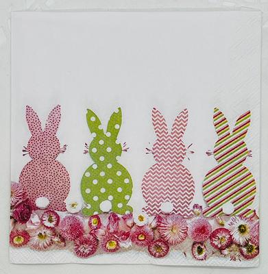 4 Easter Paper Napkins. Cocktail Napkins For Decoupage. Card