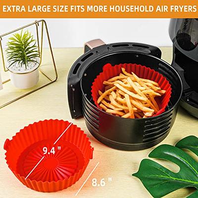  2-Pack Square Silicone Air Fryer Liners for 4-7QT, 8 Inch  Silicone Air Fryer Liners Pot, Food Safe Air Fryer Oven Accessories,  Replacement Of Parchment Paper, Reusable Air Fryer Silicone Inserts 