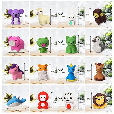 120 pcs Animal Erasers Desk Pets for Kids Classroom Rewards, Puzzle Erasers  Take Apart Erasers Animals Pencil Erasers for Student Valentine Gift,Class