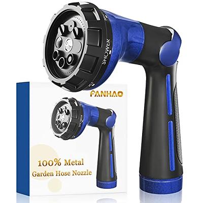 FANHAO Garden Hose Nozzle 100% Heavy Duty Metal Water Hose Sprayer with 8 Spray  Patterns