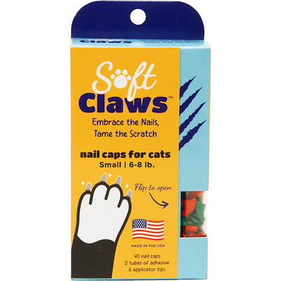 SOFT CLAWS Nail Caps for Kittens, 40 Count, Kitten, Clear 