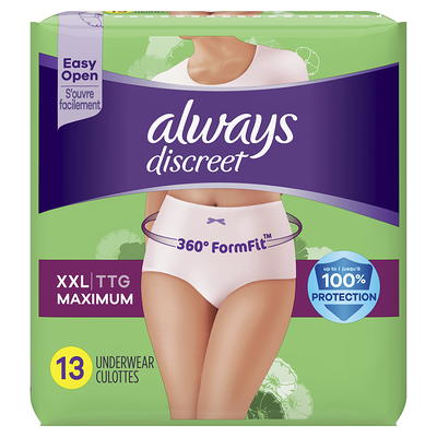 Always Discreet Boutique Adult Incontinence & Postpartum Underwear For  Women, High-Rise, Size Small/Medium, Rosy, Maximum Absorbency, Disposable,  20 Count - Yahoo Shopping