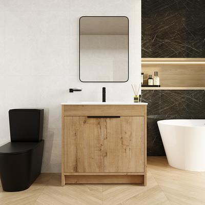 LUMISOL 20 Small Bathroom Vanity with Sink, Modern Bathroom Storage  Cabinet with Door and Storage Rack, Free Standing Single Basin Vanity with  Open