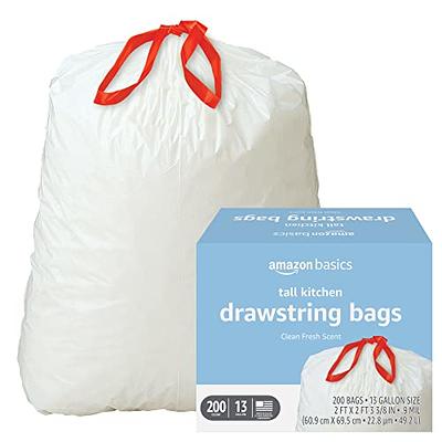 Basics Tall Kitchen Drawstring Trash Bags, Clean Fresh Scent, 13  Gallon, 200 Count (Previously Solimo) - Yahoo Shopping