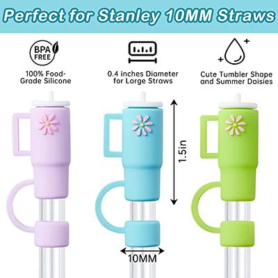 AIERSA Straw Cover Cap,4Pcs Silicone Straw Topper Compatible with Stanley  30&40 Oz Tumbler with Handle