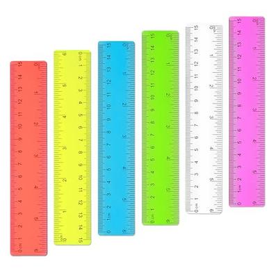 6 Pcs Clear Ruler 6 Inch - 8 Inch - 12 Inch Small Ruler with Centimeters  and Inches Straight Edge Rulers for Kids School Office Supplies