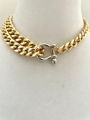 Chain Necklace Chunky Thin Padlock Necklace Chain for Men Curb 