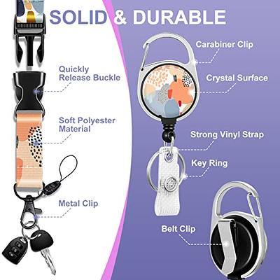 Retractable Badge Holder with Carabiner Reel Clip, Vertical ID