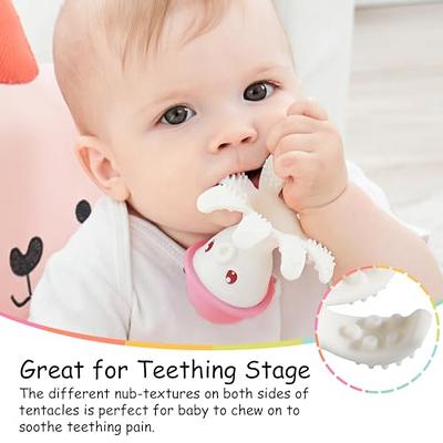 Frida Baby Get-A-Grip Teether | 100% Food-Grade Silicone Teether Toy for  Baby 0-6, 12, 18 Months Infant, Reaches Front, Back, and All New Teeth  Types