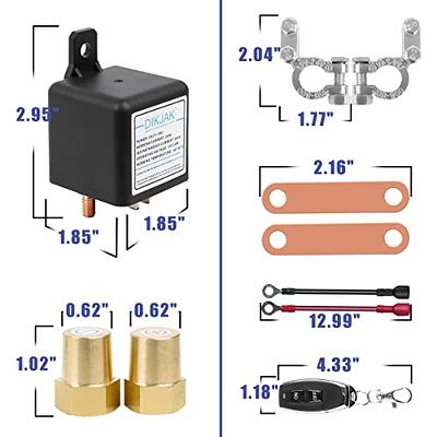 DIKJAK DC12V 250A Remote Battery Disconnect Switch for Car RV Kill Switch  Battery Switch, Remote Control