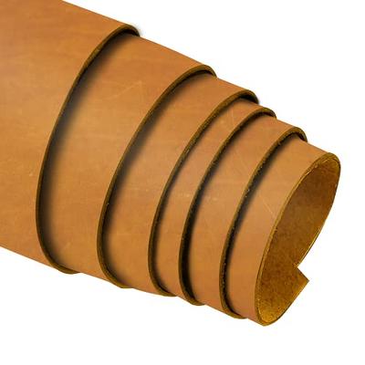 European Leather Work 9-10 oz. (3.6-4mm) Oil-Tanned Leather Scraps Size: 2  LB - Bourbon Brown Cowhide Full Grain Leather for Tooling, Accessories