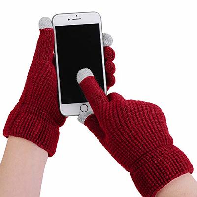 URATOT Winter Knitted Warm Set Infinity Scarf and Hat Touch Screen Gloves for Men and Women