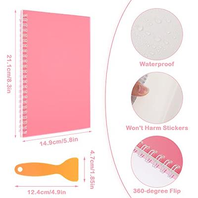 Blank Sticker Book Collecting Album Reusable Stickers Storage Organizer Book-24Pages  (PINK) 