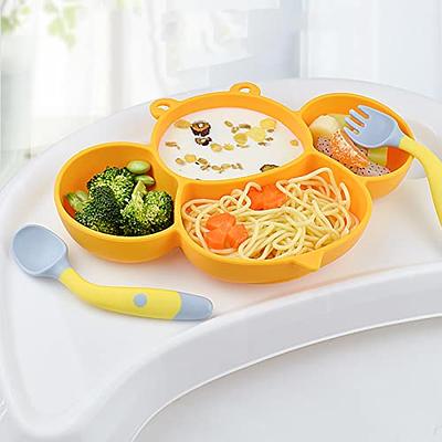 Divided Unbreakable Silicone Baby Plate Mat Non-Slip Dishwasher