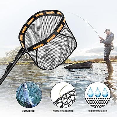 Mini Fishing Net with Elastic Lanyard Foldable Landing Net Fishing