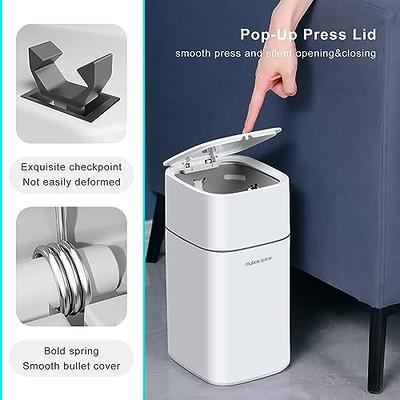 funest Bathroom Trash Can with Lids, 2.6 Gallon Small Plastic Garbage Cans  with Press Pop-up Top Lid, Slim/Narrow Office Rubbish Can, Dog/Cat-Proof Trash  Bin, Waterproof Wastebasket, White. - Yahoo Shopping