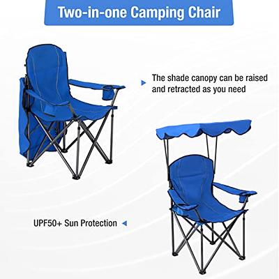 ALPHA CAMP Oversized Camping Chair with Shade Canopy, Folding Lawn Chairs  with Cup Holders, Camping Lounge Chair for Hiking Travel Beach Fishing -  Yahoo Shopping