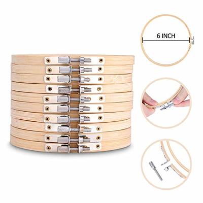 6 inch Round Wooden Embroidery Hoops Bulk Wholesale 12 Pieces