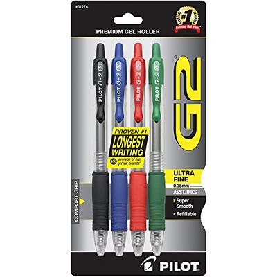 Pilot V5 Hi-Tecpoint Rollerball Pen - Fine 0.5mm Nib - Pack of 4 - Black,  Blue, Red, Green